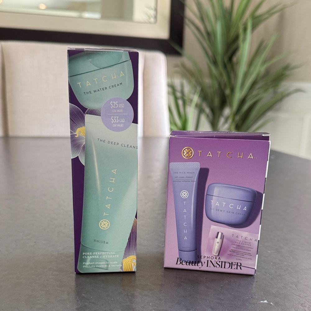 NEW Tatcha Water Cream Cleanser Set Deep Cleanse Water Dewy Rice Wash LOT of 2